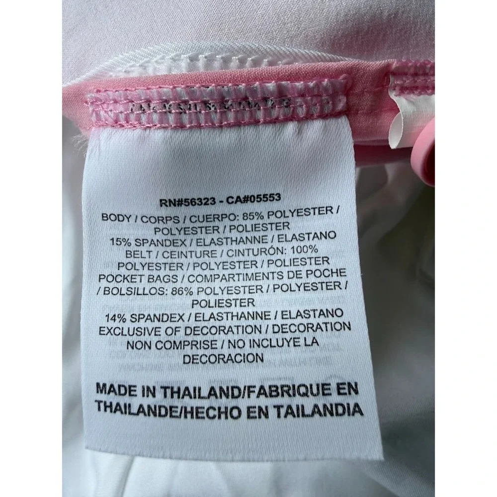 Nike Golf  Dri Fit Skort Women 12 Pink White Belted Stretch Athletic Lightweight - Picture 12 of 16